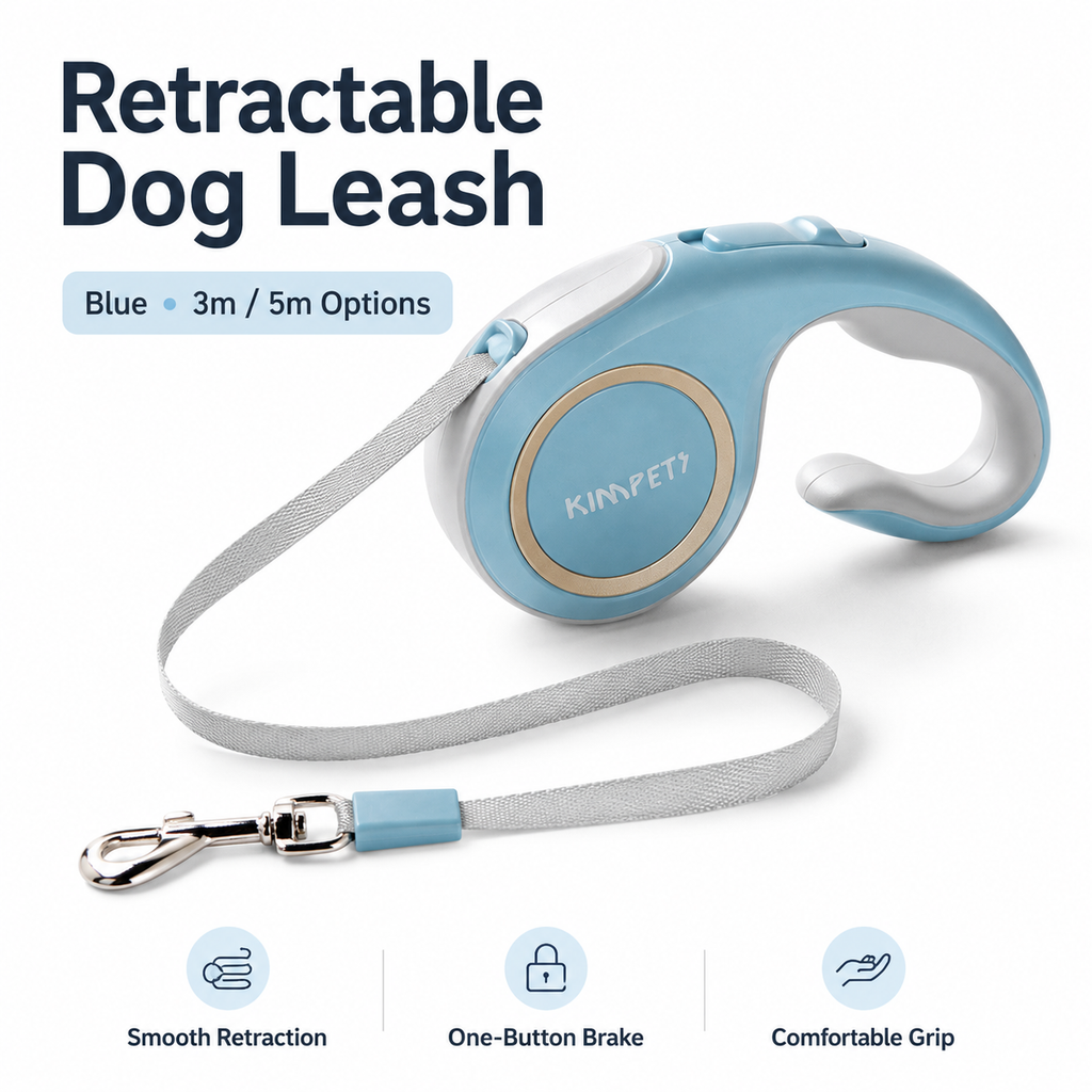 Retractable Dog Leash - Blue