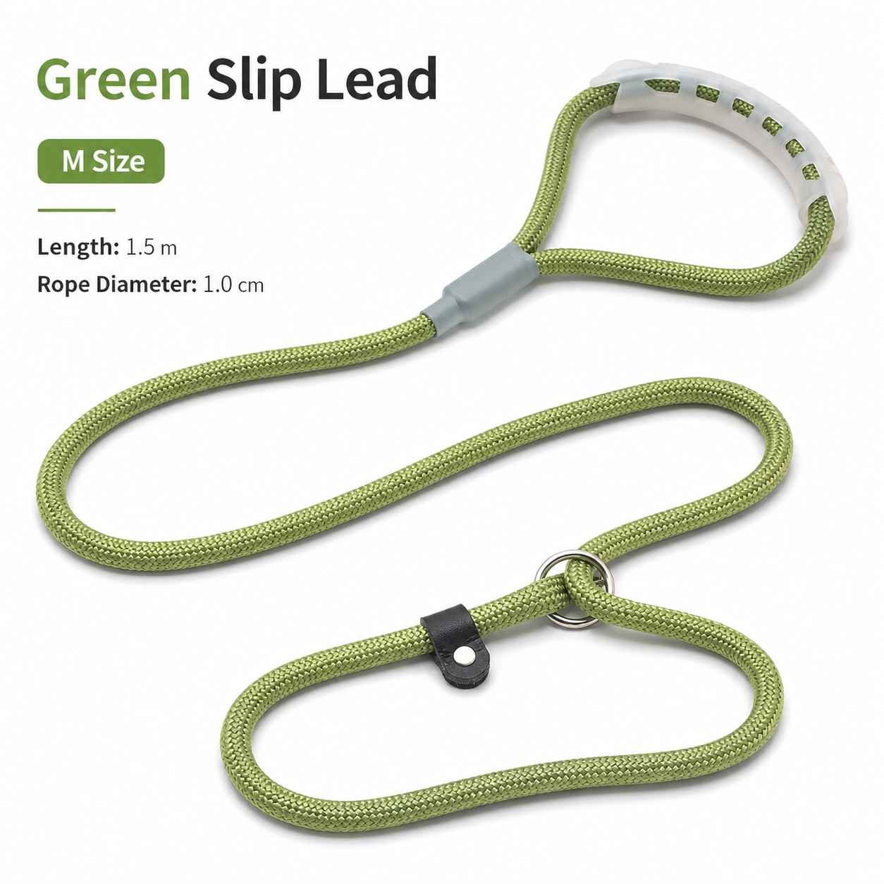 Adjustable Slip Rope Dog Leash – Green