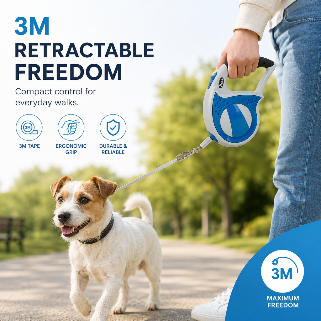 Retractable Dog Leash – Blue 3m