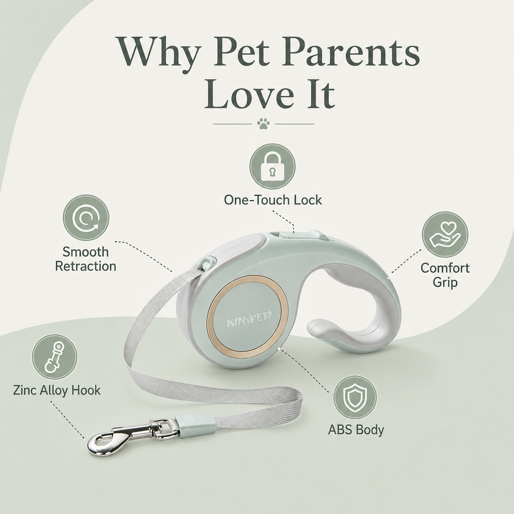 Retractable Dog Leash - Green