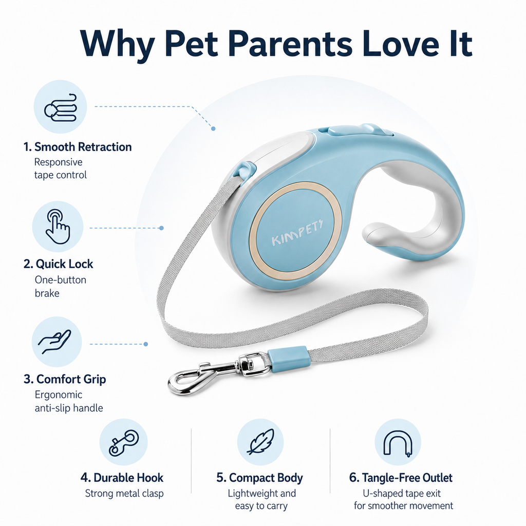 Retractable Dog Leash - Blue