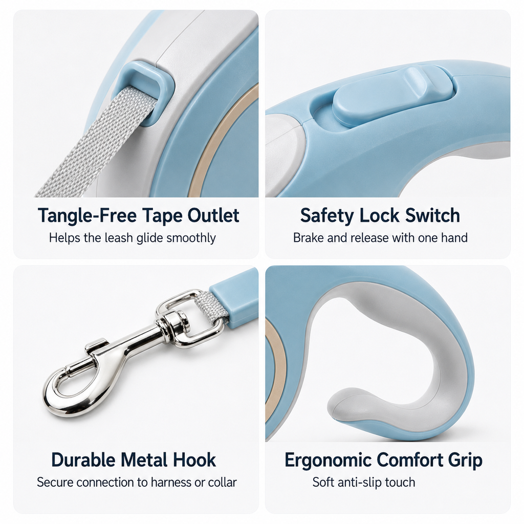Retractable Dog Leash - Blue