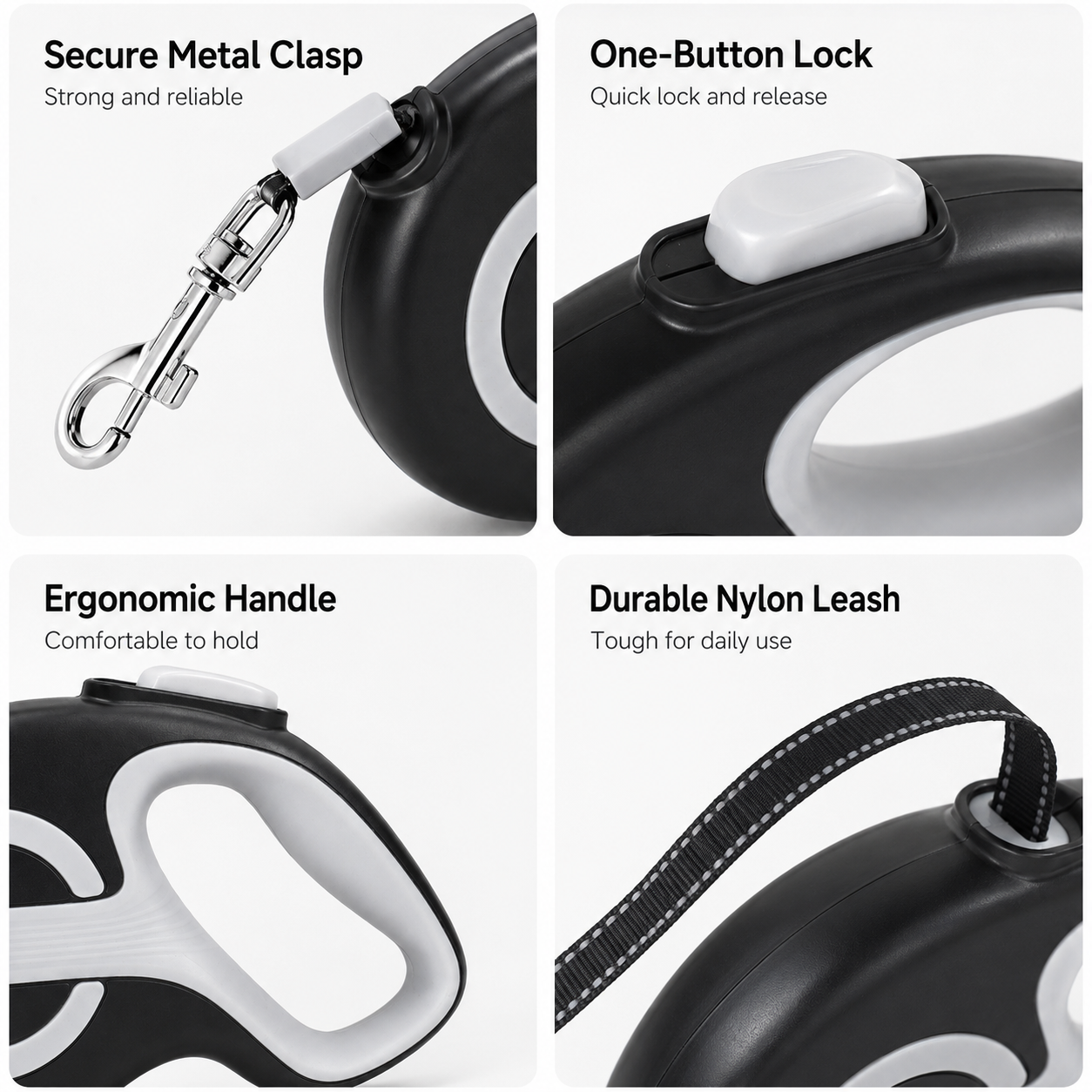 Retractable Dog Leash – Black 5m