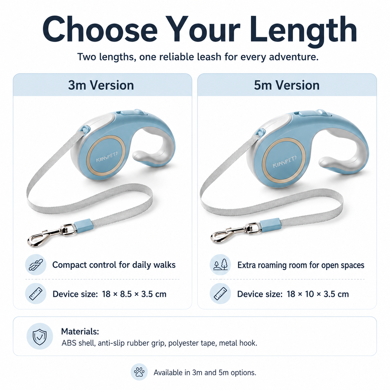 Retractable Dog Leash - Blue